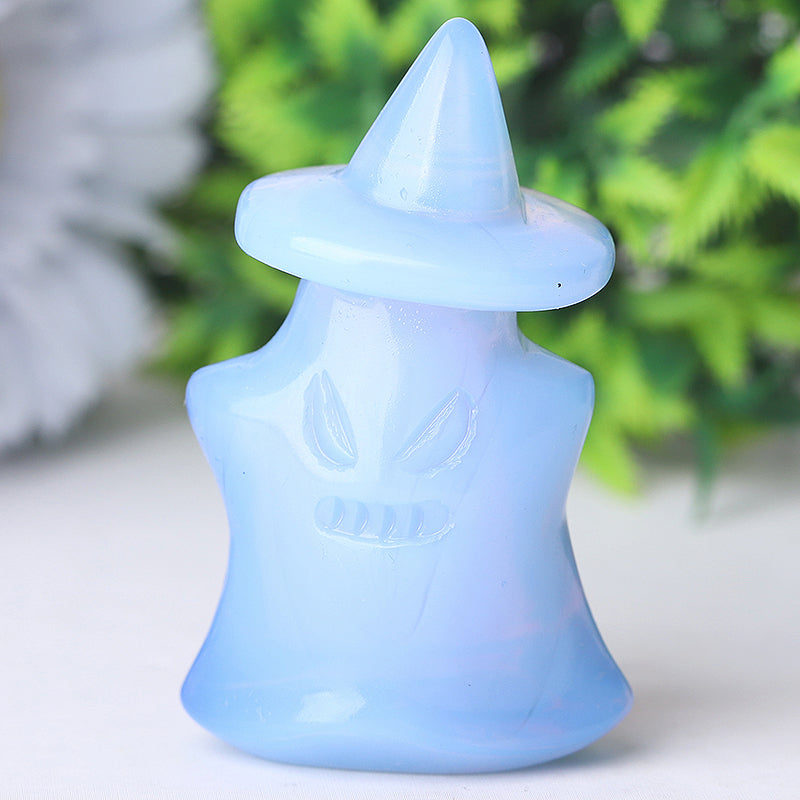 2.5 inch Blue Opalite Witch Crystal Figurine for Halloween