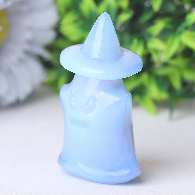 2.5 inch Blue Opalite Witch Crystal Figurine for Halloween