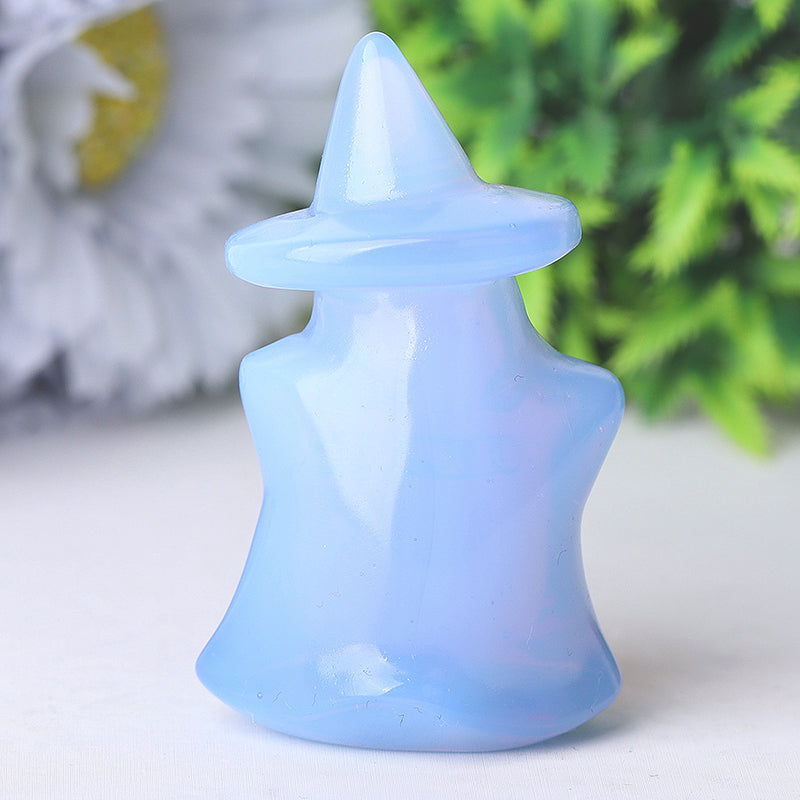 2.5 inch Blue Opalite Witch Crystal Figurine for Halloween