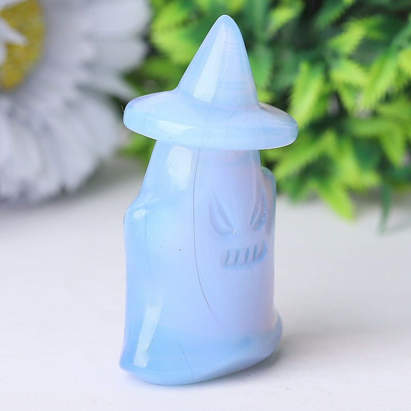 2.5 inch Blue Opalite Witch Crystal Figurine for Halloween