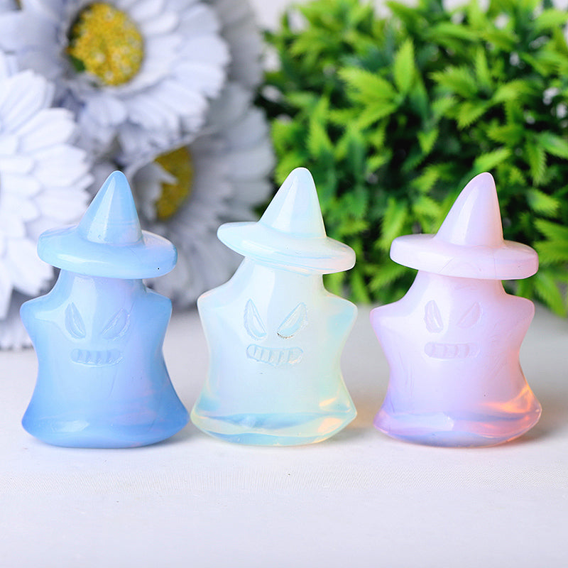 2.5 inch Blue Opalite Witch Crystal Figurine for Halloween