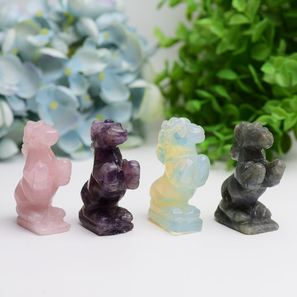 2.5-inch Dream Amethyst Crystal Horse Carving Figurine