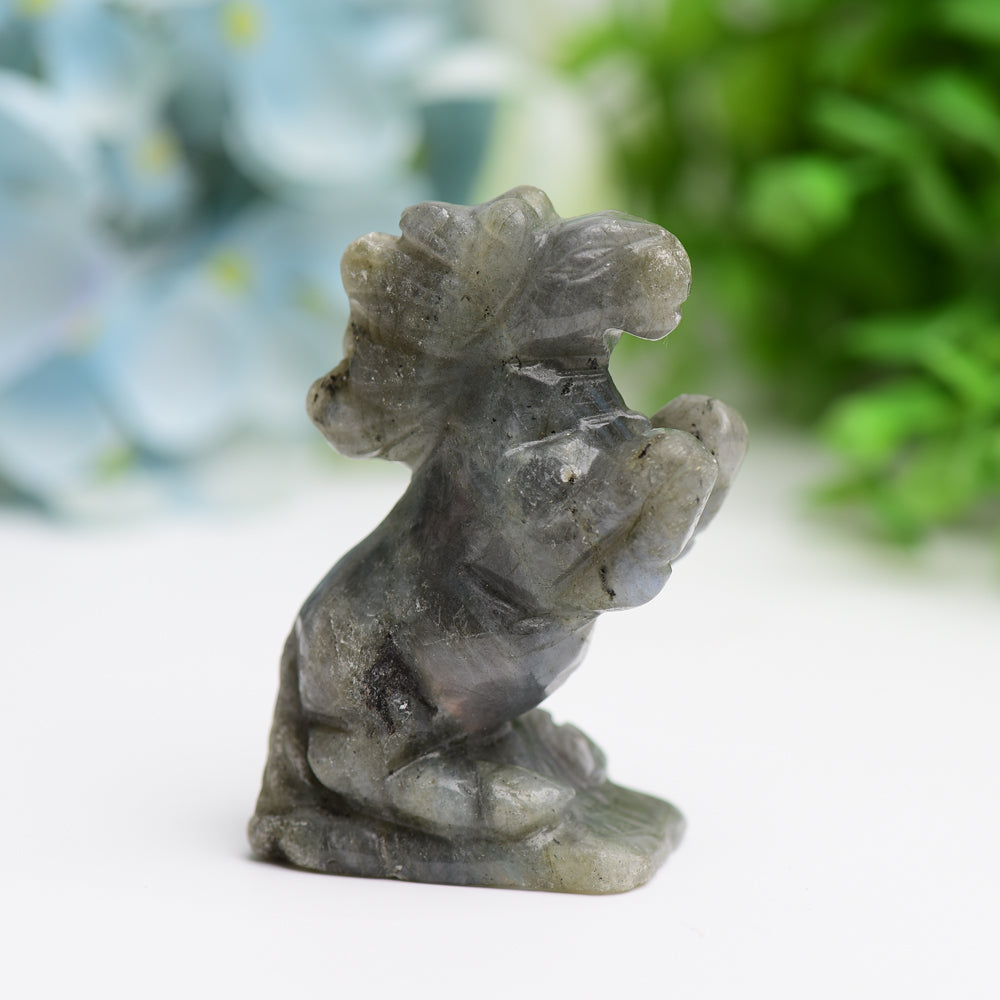2.5-inch Dream Amethyst Crystal Horse Carving Figurine