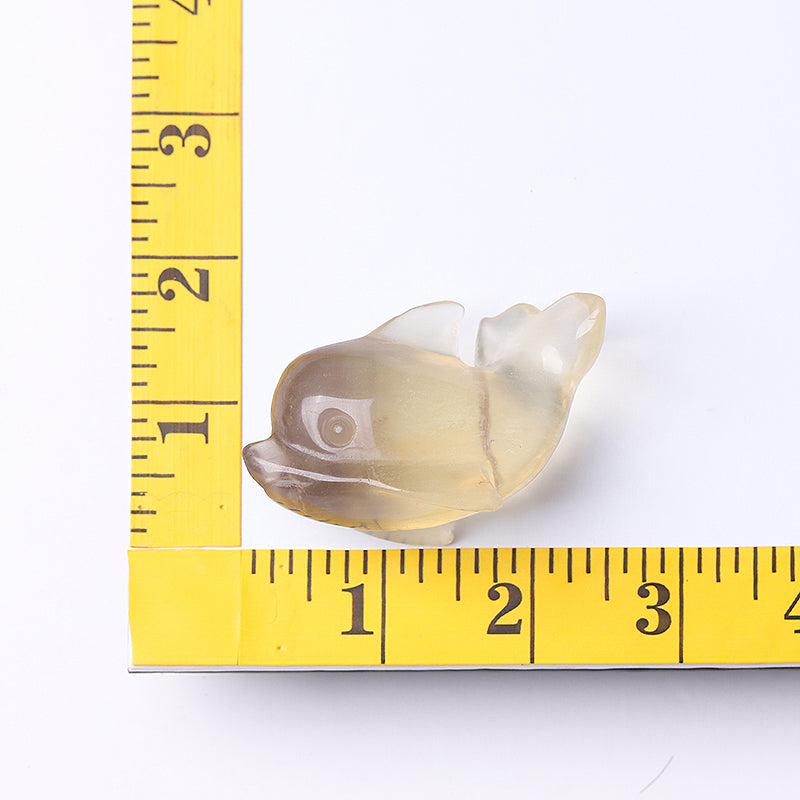 2.5-inch Fluorite Dolphin Crystal Figurine Healing