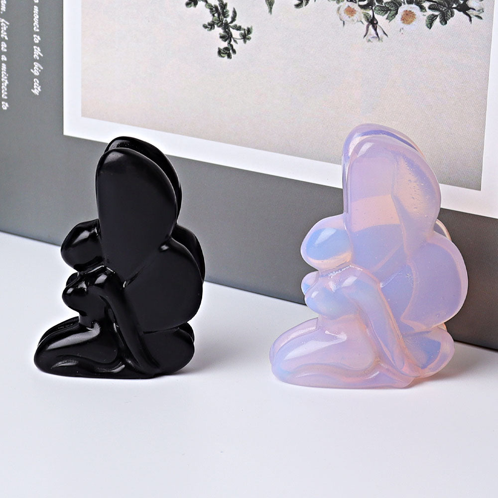 2.5 inch Hand-Carved Crystal Fairy Figurines for Healing
