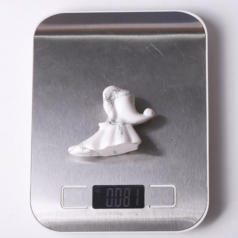 2.5 inch Howlite Crystal Dog Carving Figurine