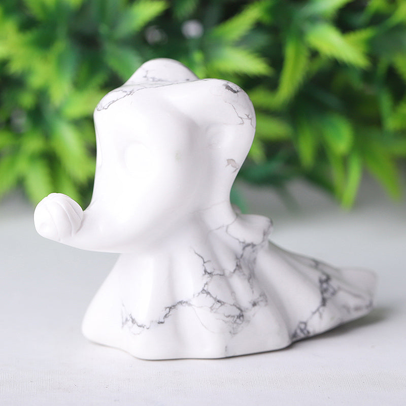 2.5 inch Howlite Crystal Dog Carving Figurine
