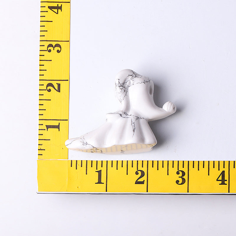 2.5 inch Howlite Crystal Dog Carving Figurine