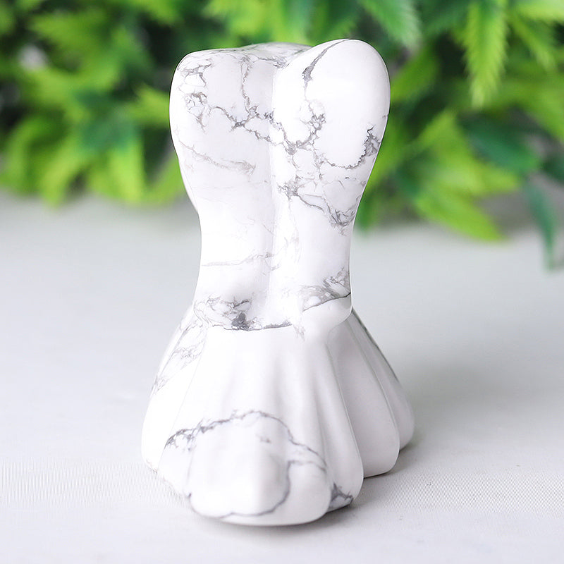 2.5 inch Howlite Crystal Dog Carving Figurine