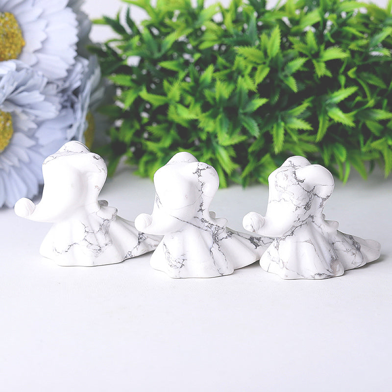 2.5 inch Howlite Crystal Dog Carving Figurine