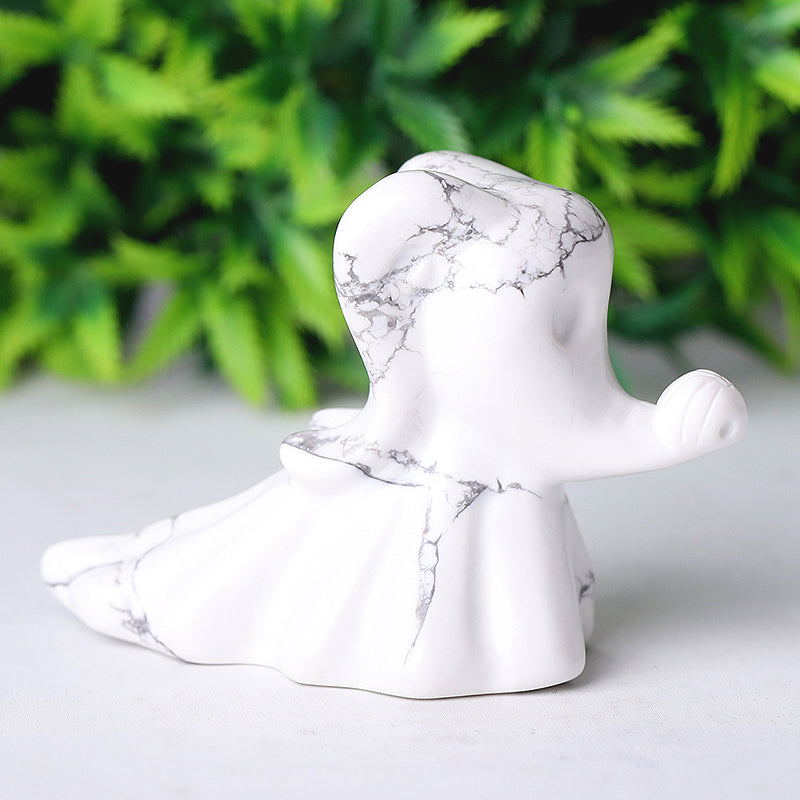 2.5 inch Howlite Crystal Dog Carving Figurine