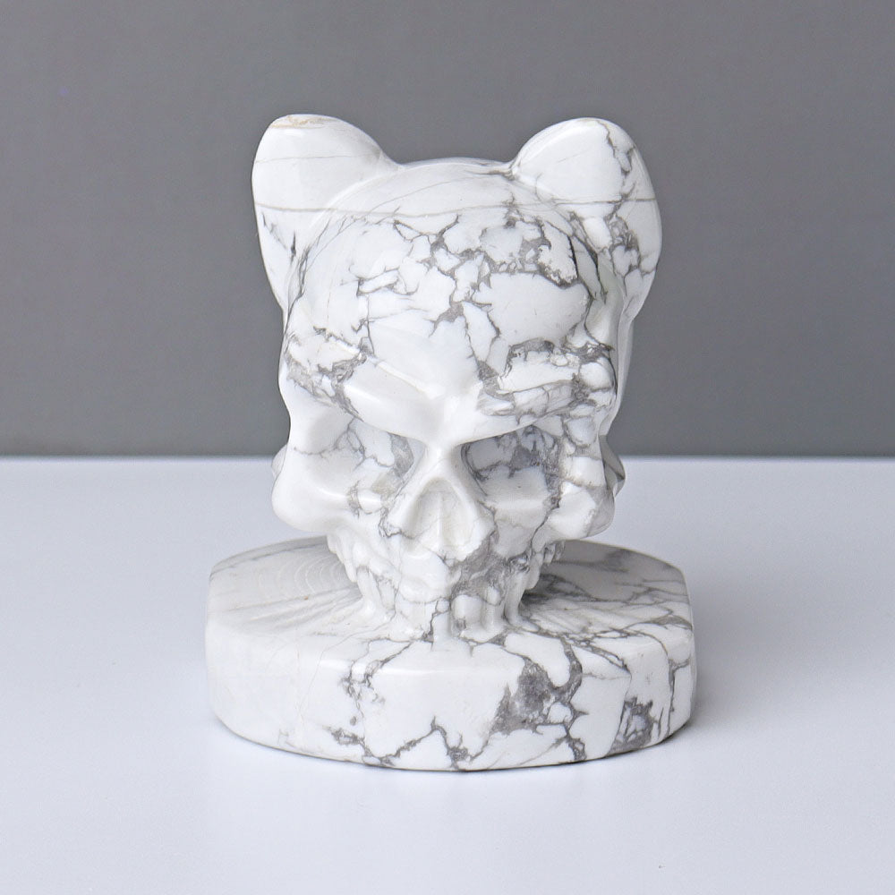 2.5 Inch Howlite Crystal Skull Carving for Meditation