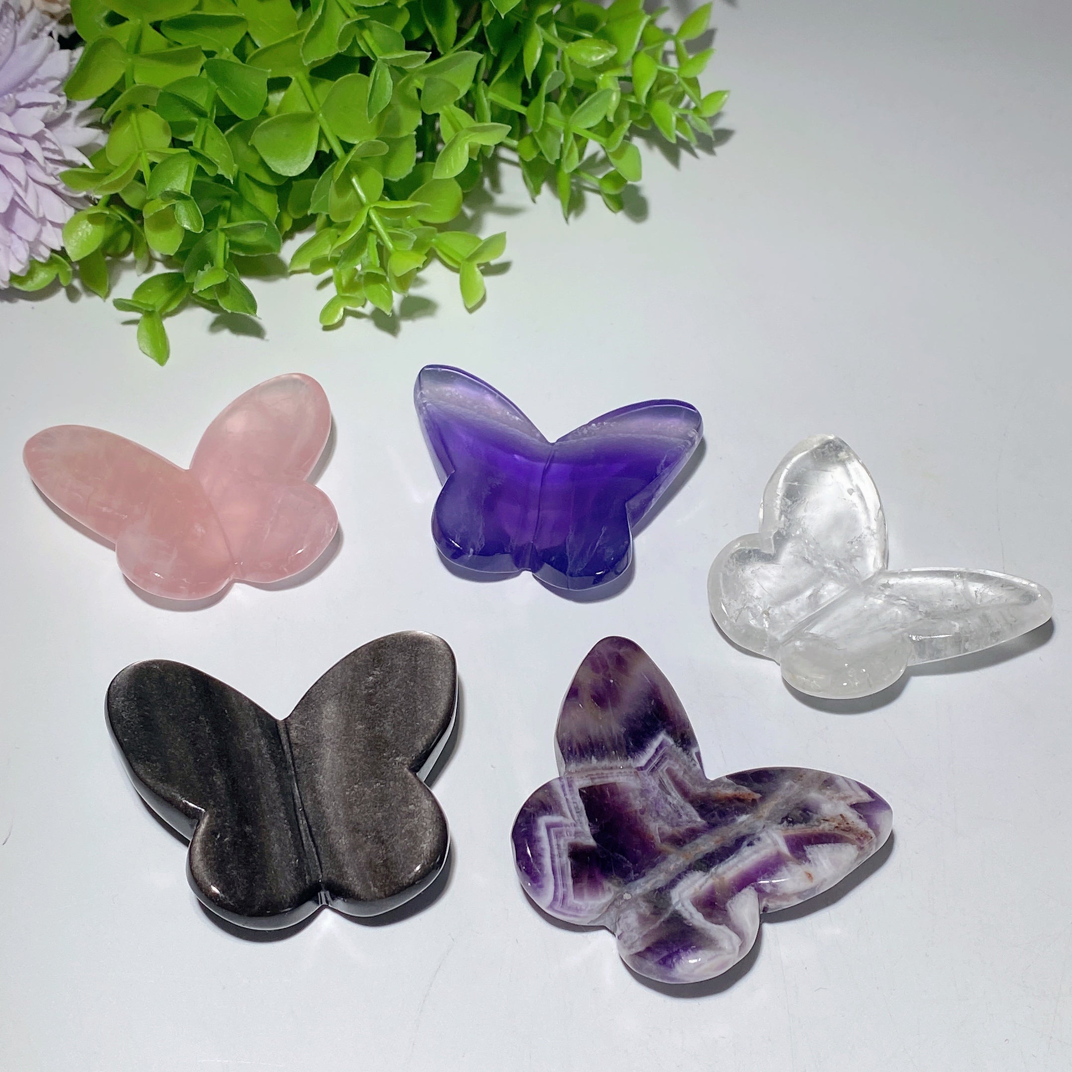 2.5 Inch Mixed Crystal Butterfly Carvings for Healing