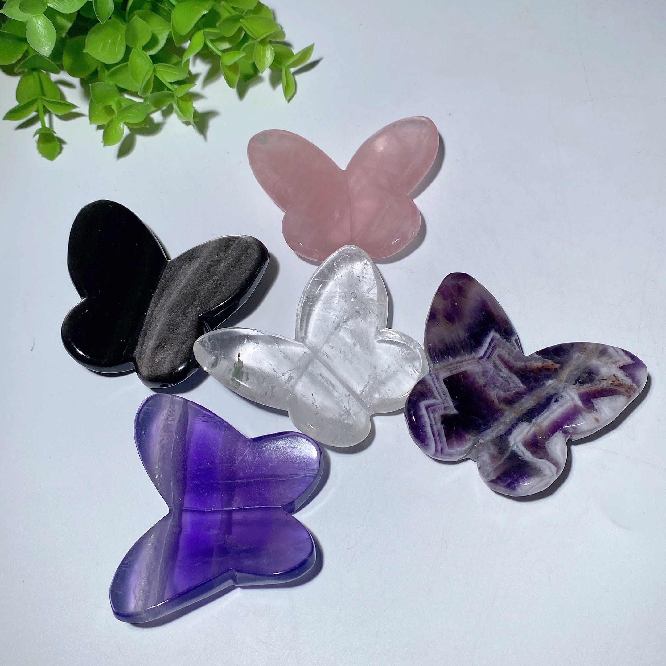 2.5 Inch Mixed Crystal Butterfly Carvings for Healing