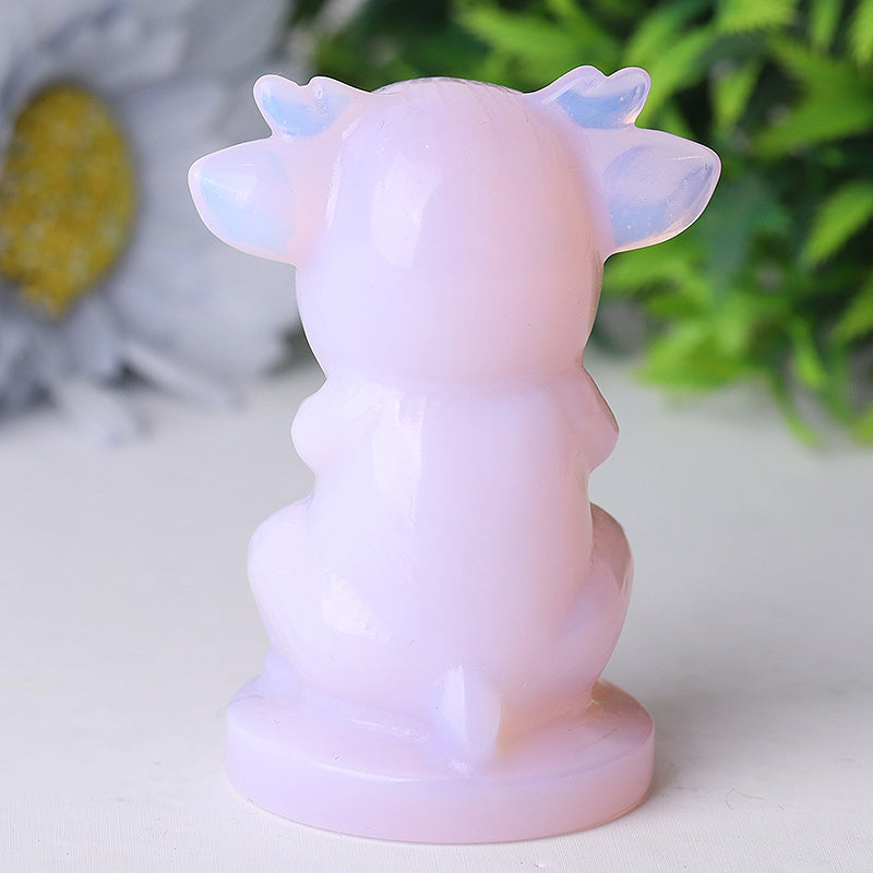 2.5 Inch Pink Opalite Crystal Figurine Carving