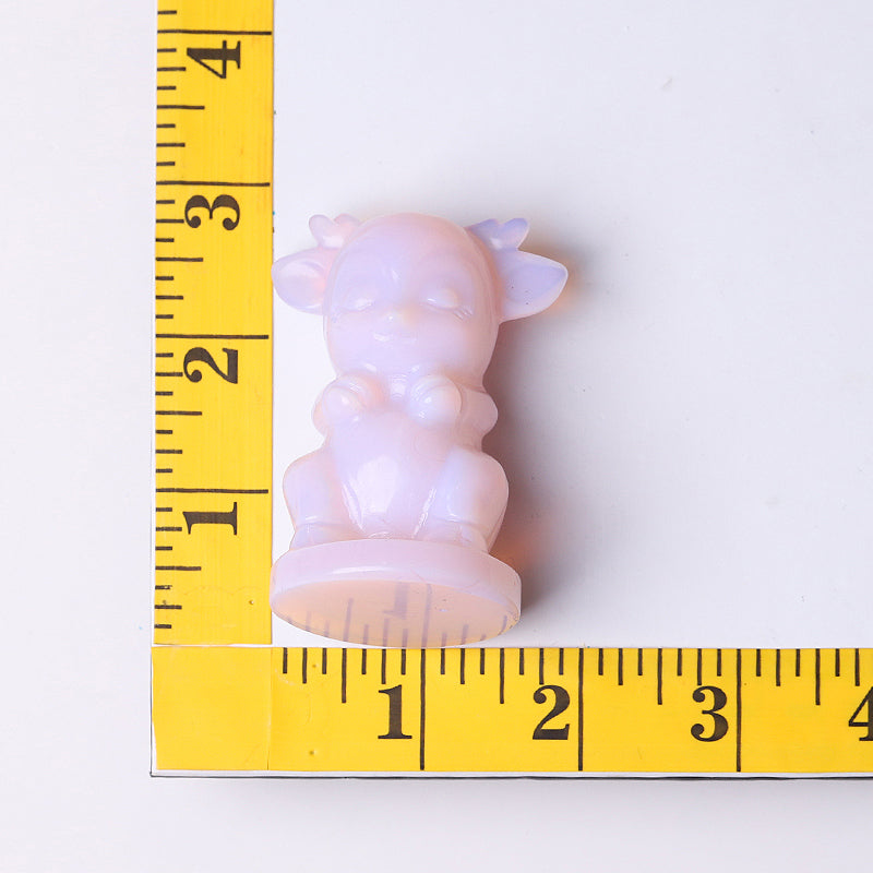 2.5 Inch Pink Opalite Crystal Figurine Carving