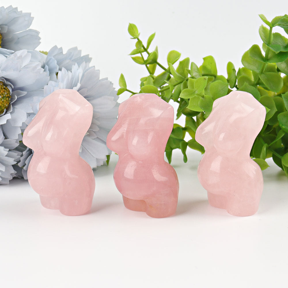 2.5 Inch Rose Quartz Pregnant Crystal Figurine