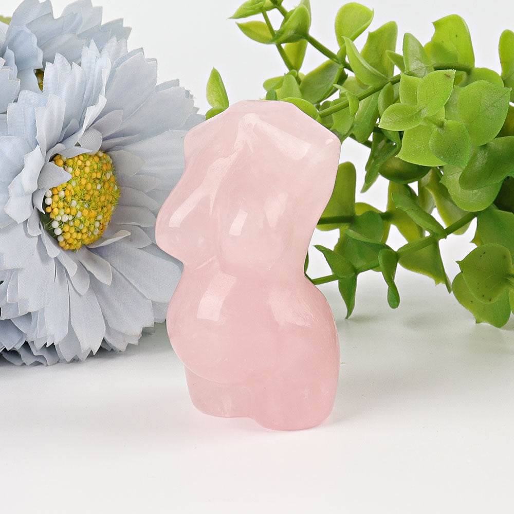 2.5 Inch Rose Quartz Pregnant Crystal Figurine