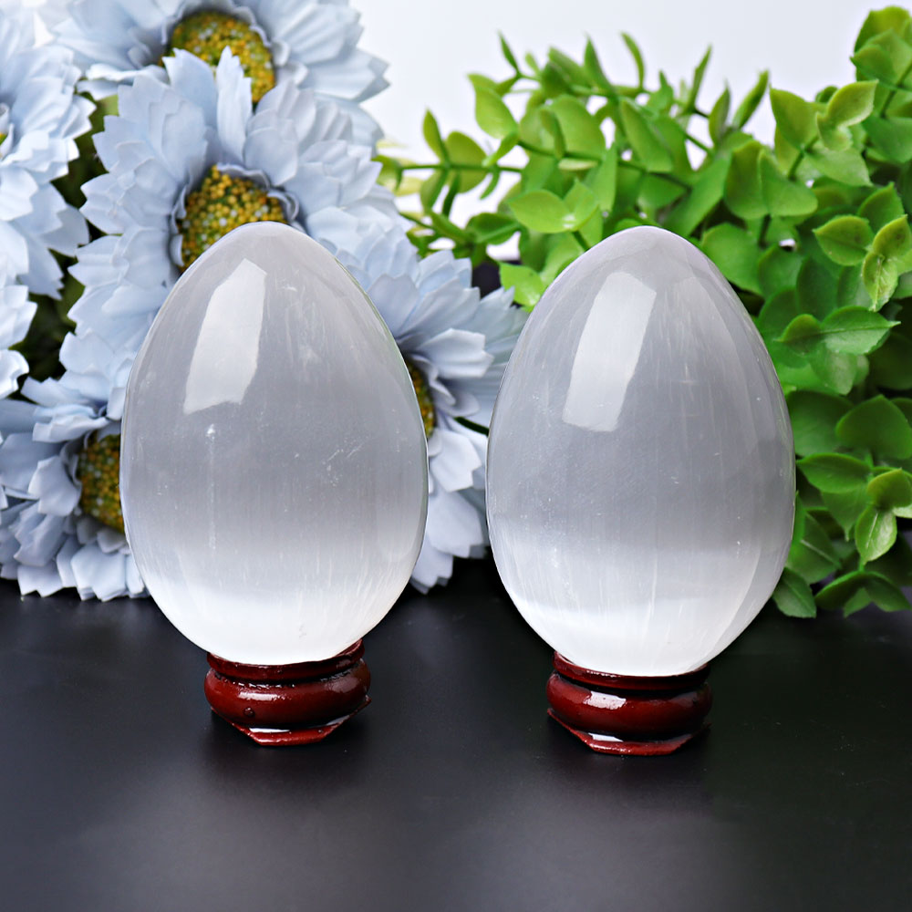 2.5-Inch Selenite Palm Stone for Healing & Meditation