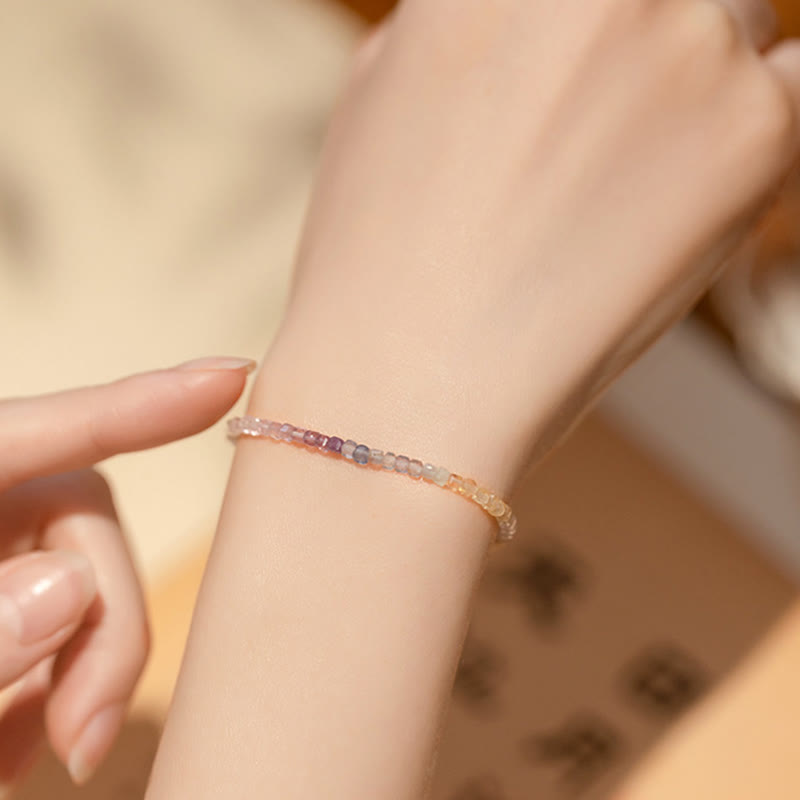 2.5mm Fluorite Copper Heart Bracelet for Balance & Peace