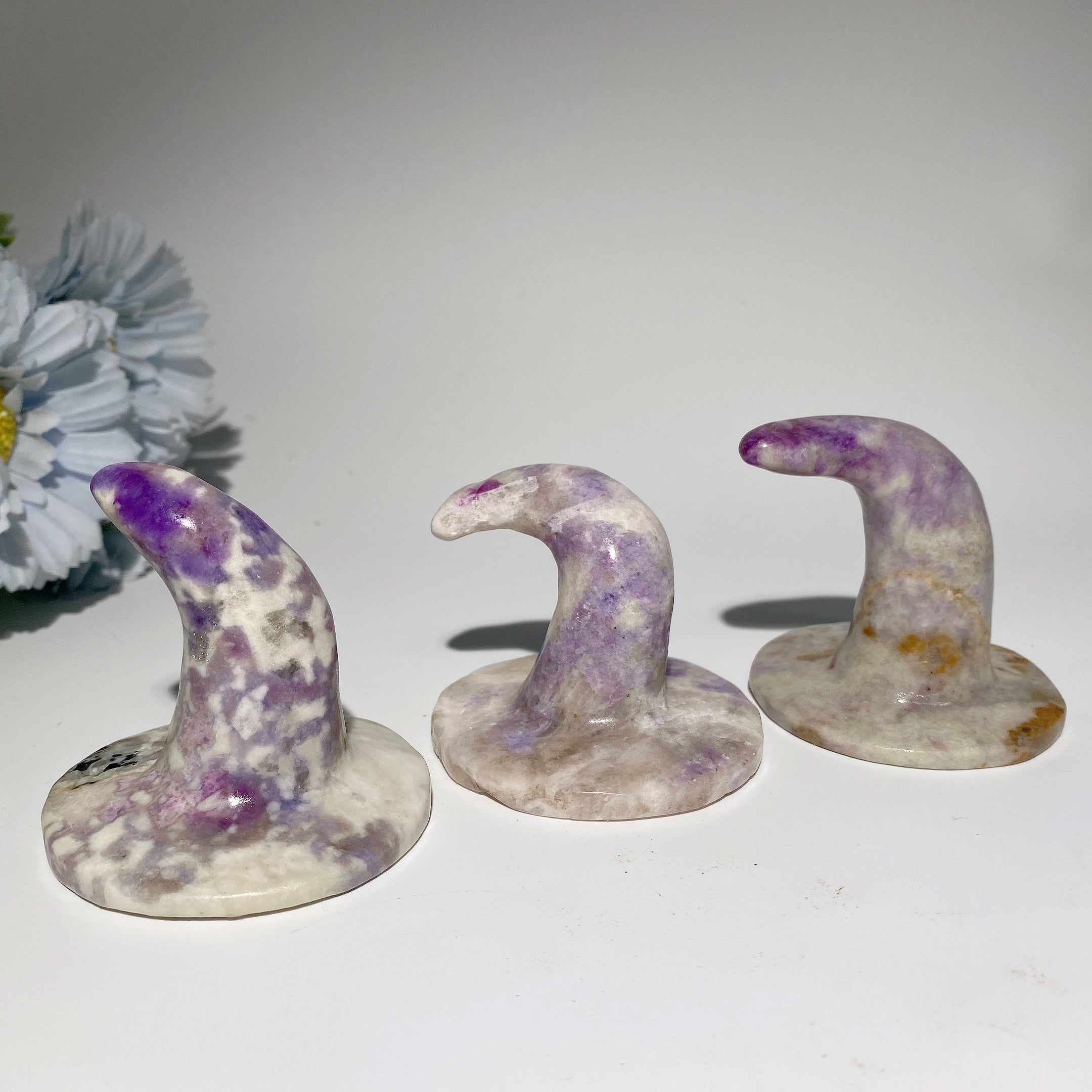 2.6-3.3 Inch Hackmanite Crystal Figurines | Witch Hat, Ghost, Bat