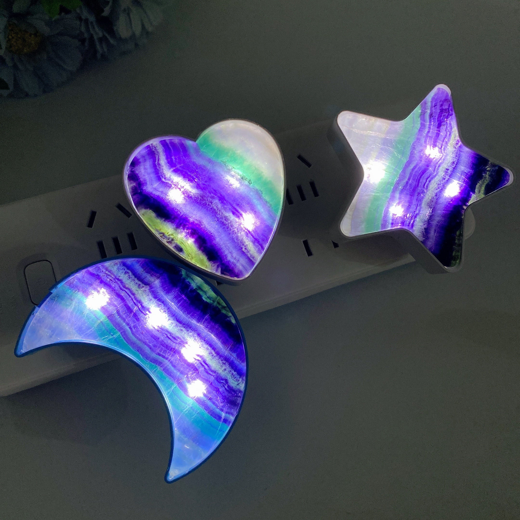 2.6-3.3 Inch Mixed Crystal Heart Moon Star Healing Lamp