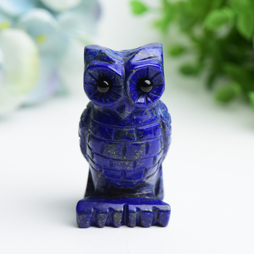 2.6 Inch Lapis Lazuli Owl Crystal Carving Healing Figurine