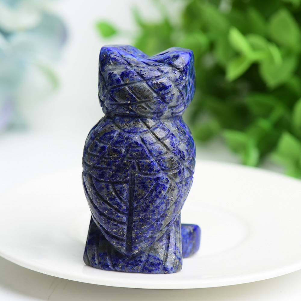 2.6 Inch Lapis Lazuli Owl Crystal Carving Healing Figurine