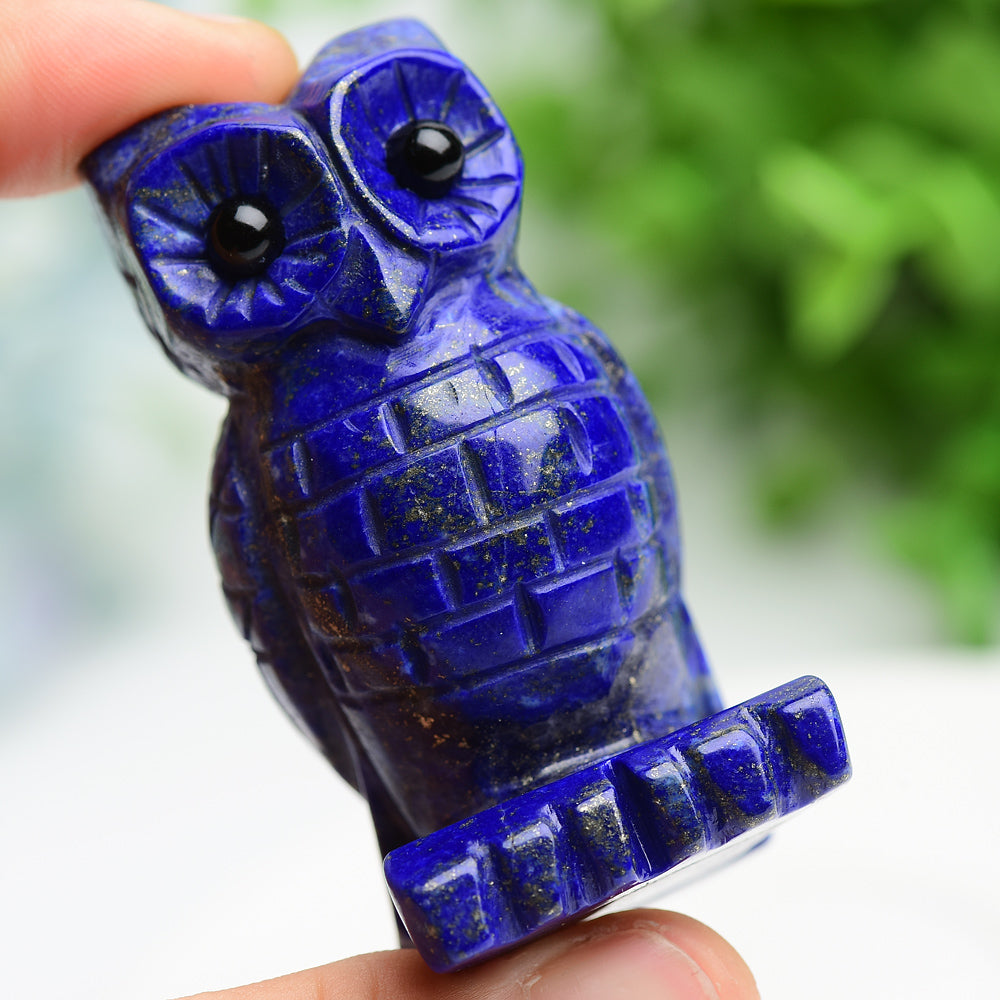 2.6 Inch Lapis Lazuli Owl Crystal Carving Healing Figurine