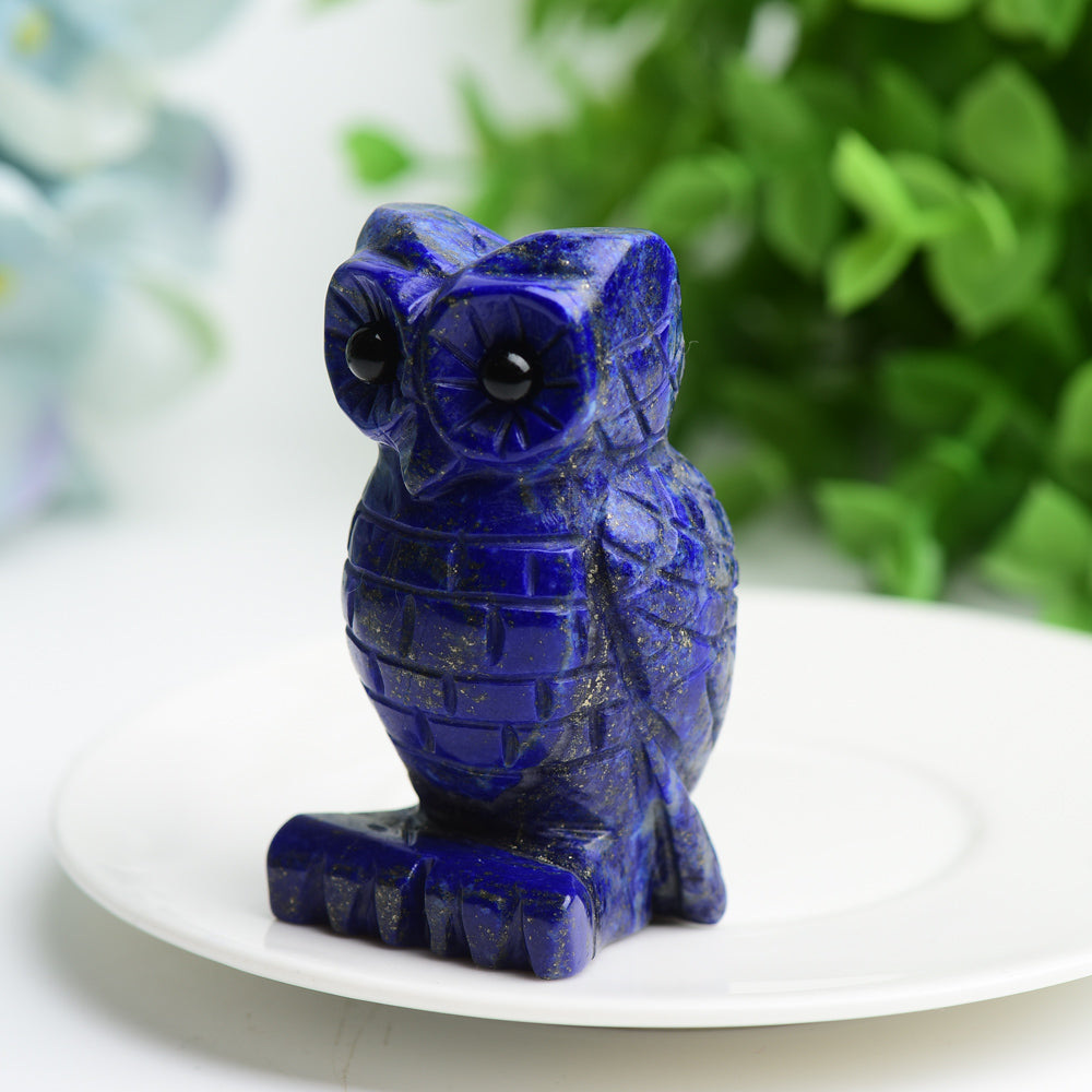 2.6 Inch Lapis Lazuli Owl Crystal Carving Healing Figurine