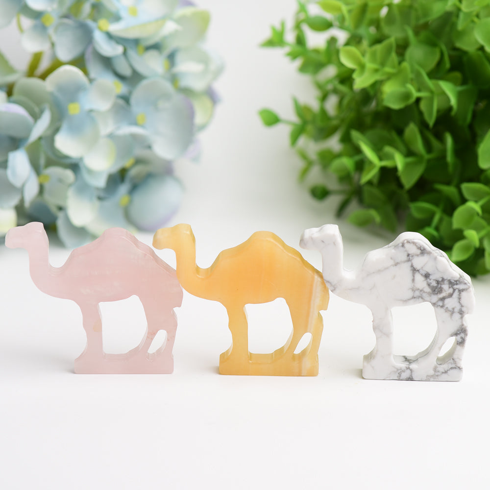 2.6 inch Mixed Crystal Camel Carving Healing Figurine