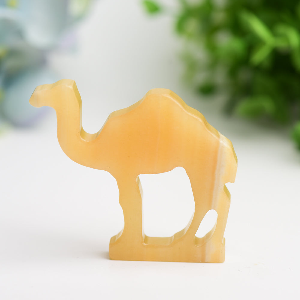 2.6 inch Mixed Crystal Camel Carving Healing Figurine