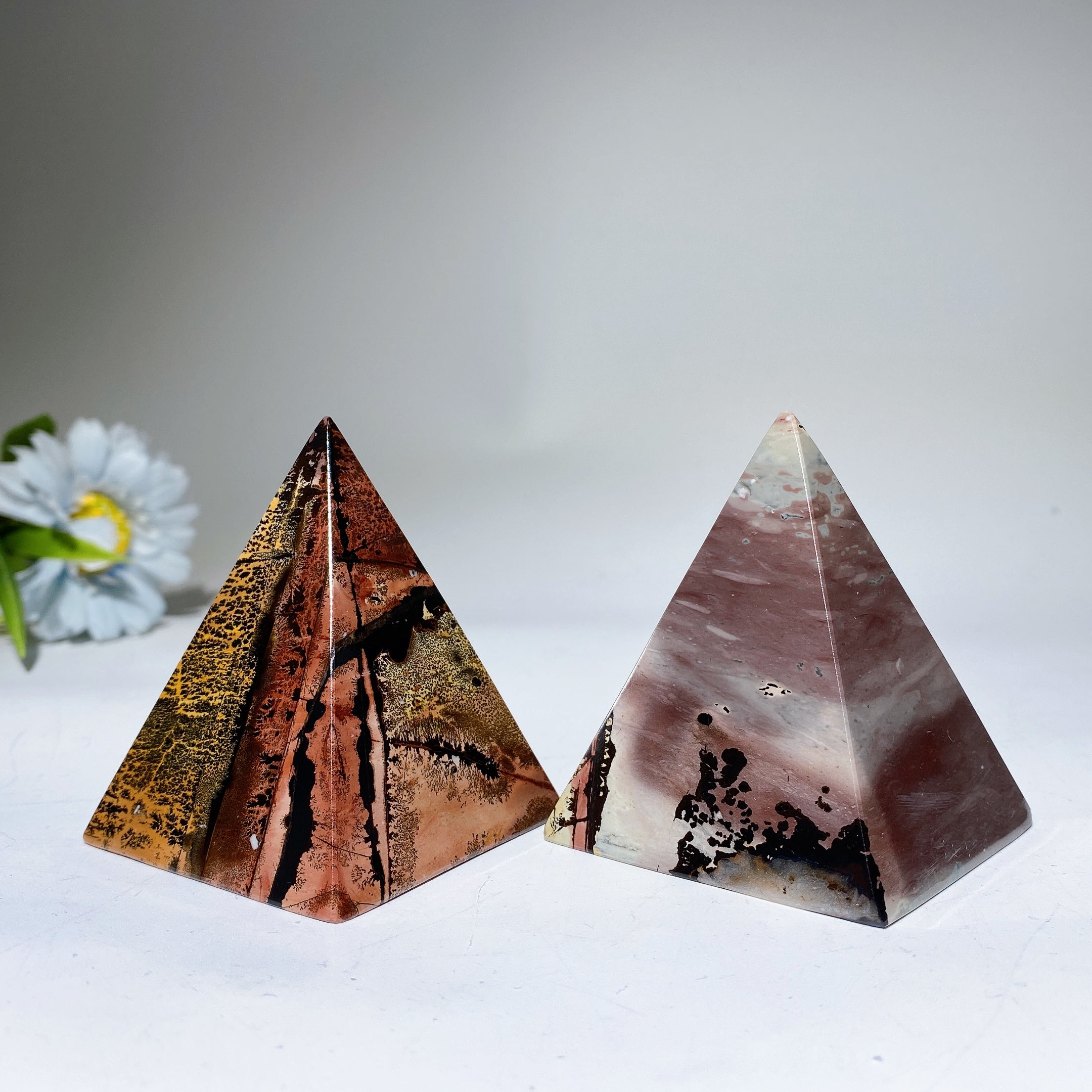 2.6-Inch Picture Jasper Crystal Pyramid for Healing Meditation