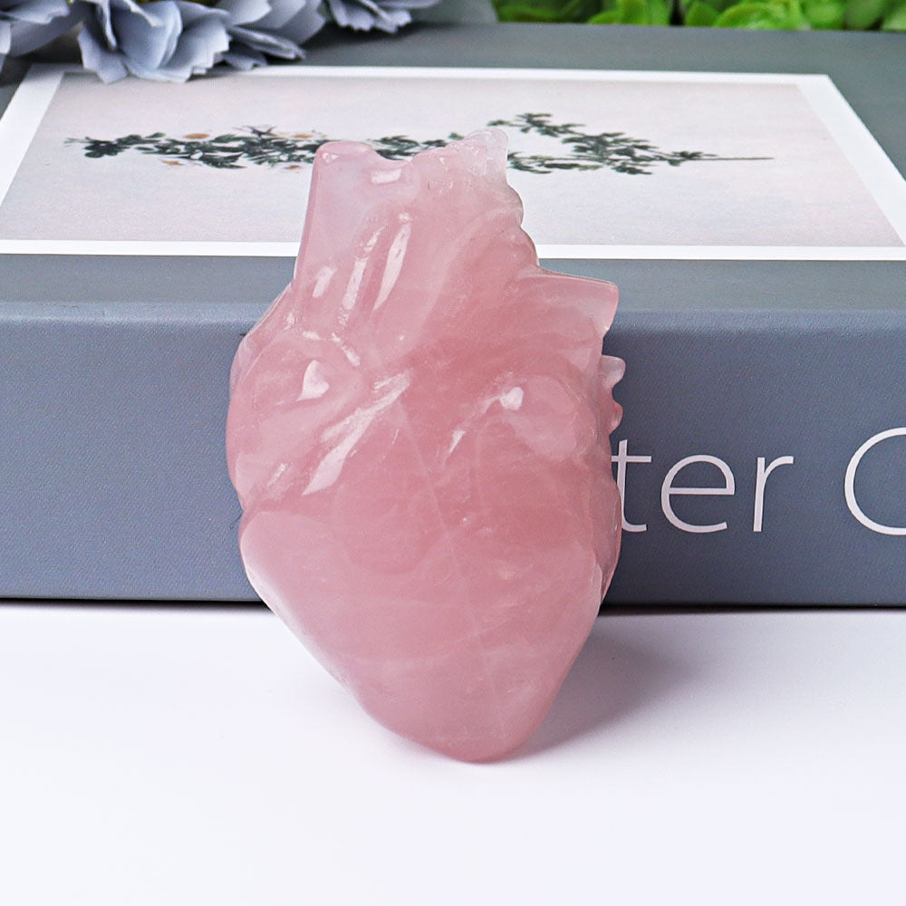 2.6 Inch Rose Quartz Heart Crystal for Heart Chakra Healing