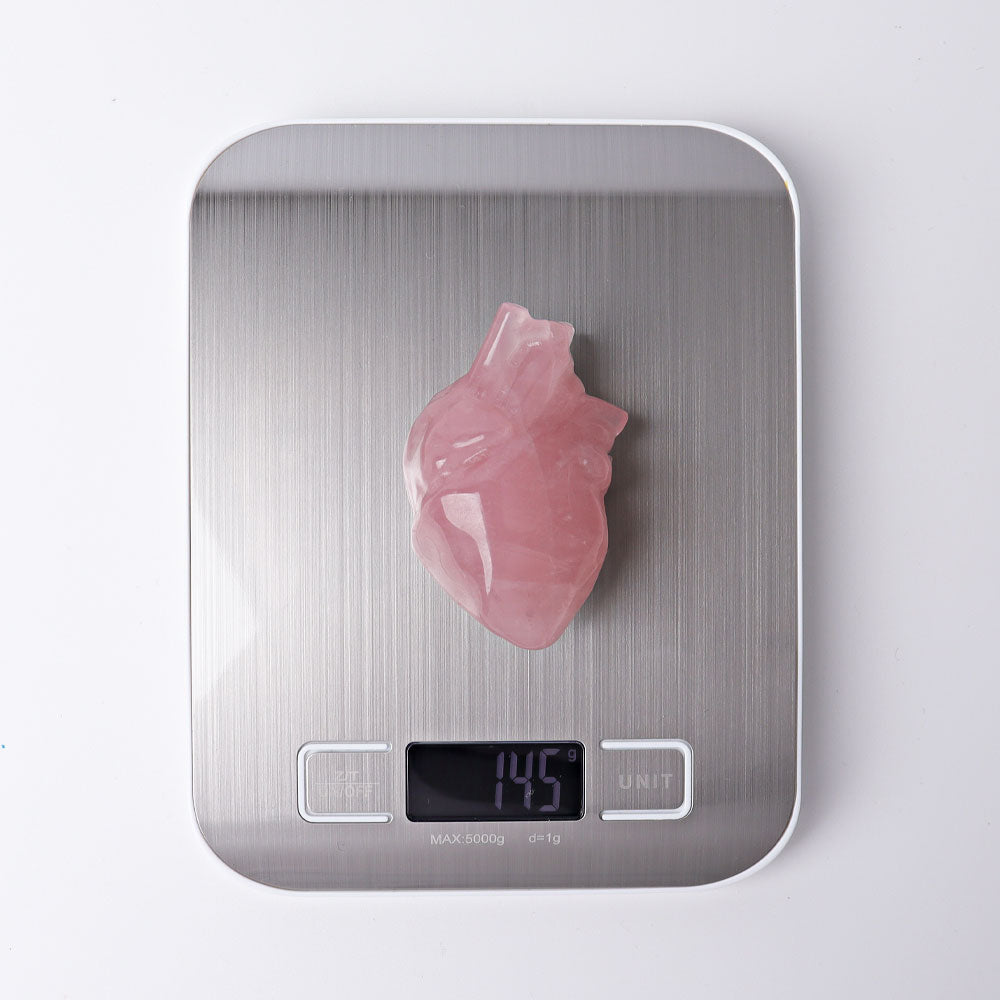 2.6 Inch Rose Quartz Heart Crystal for Heart Chakra Healing