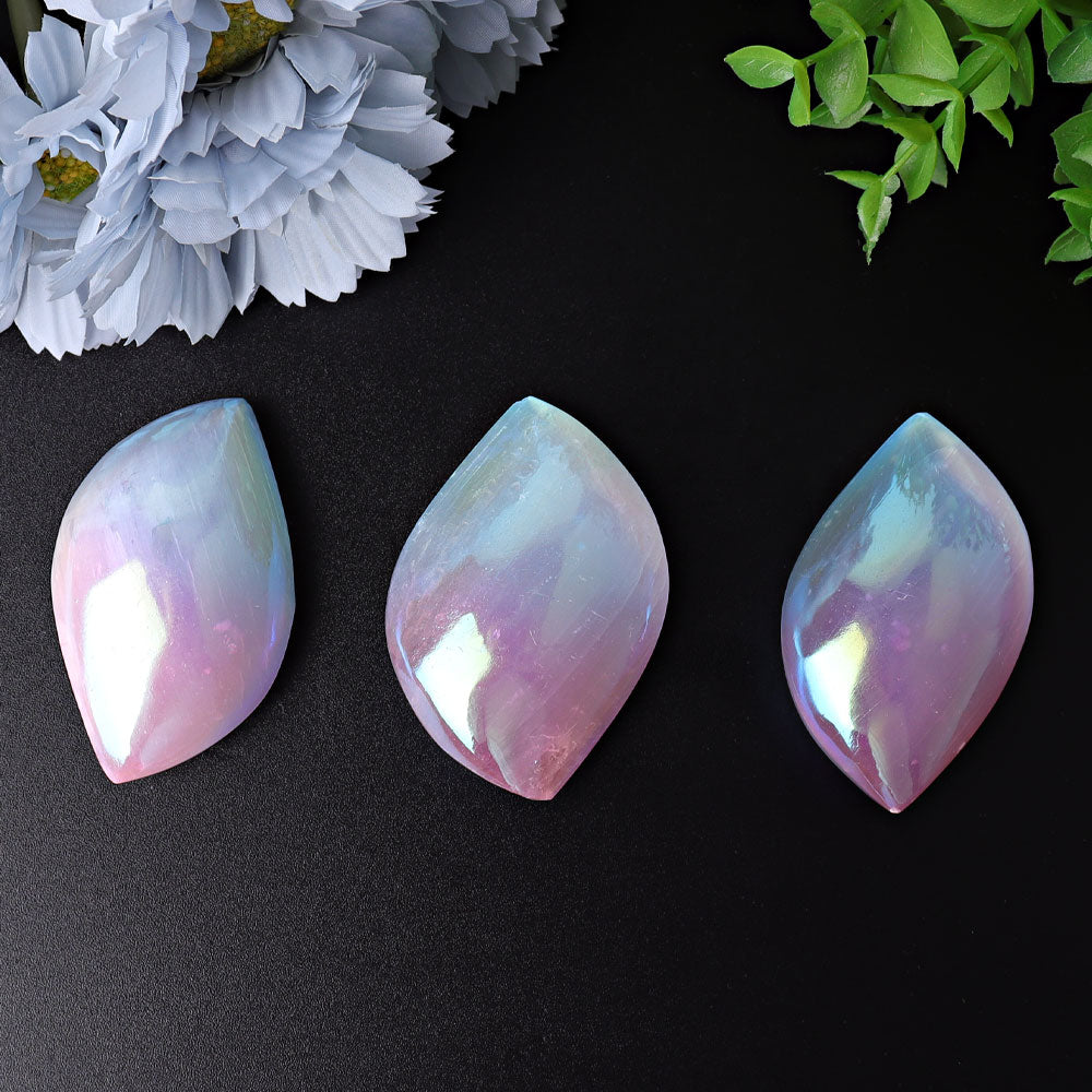 2.6 Inch Selenite Aura Angel Crystal Palm Stone