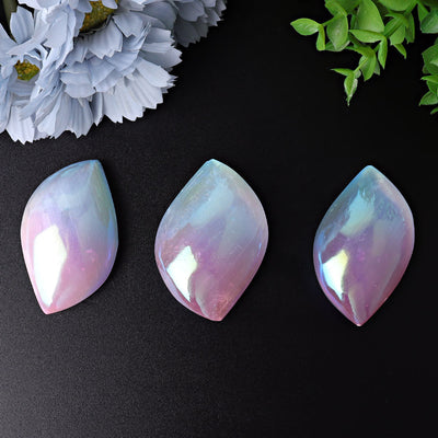 2.6 Inch Selenite Aura Angel Crystal Palm Stone
