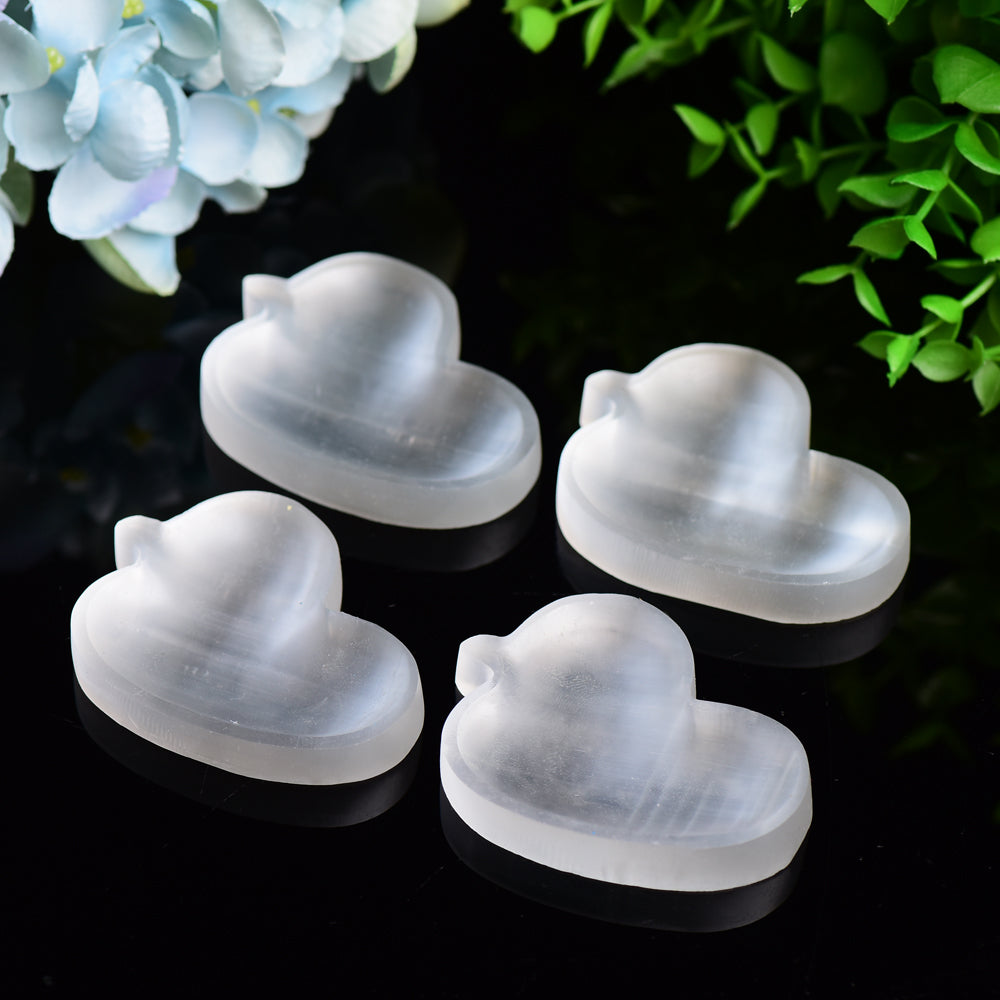 2.6 inch Selenite Duck Crystal Figurine Carving