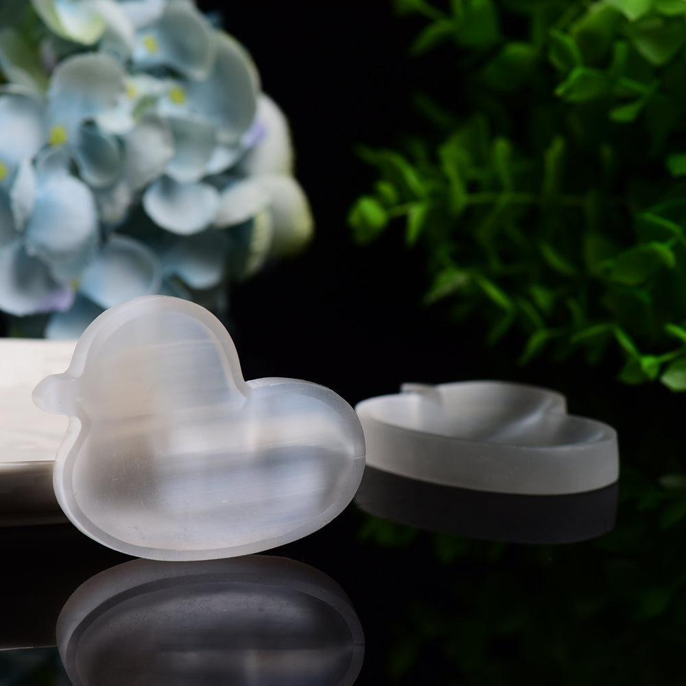 2.6 inch Selenite Duck Crystal Figurine Carving