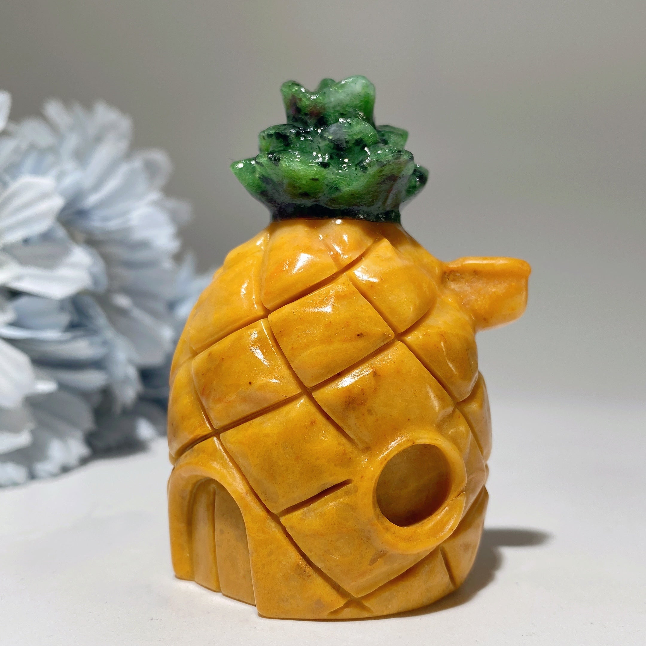 2.6 inch Yellow Jade Crystal Figurine Carving for Healing