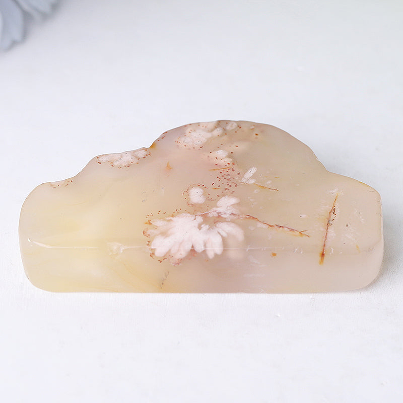 2.65 Inch Flower Agate Cloud Crystal Figurine Carving
