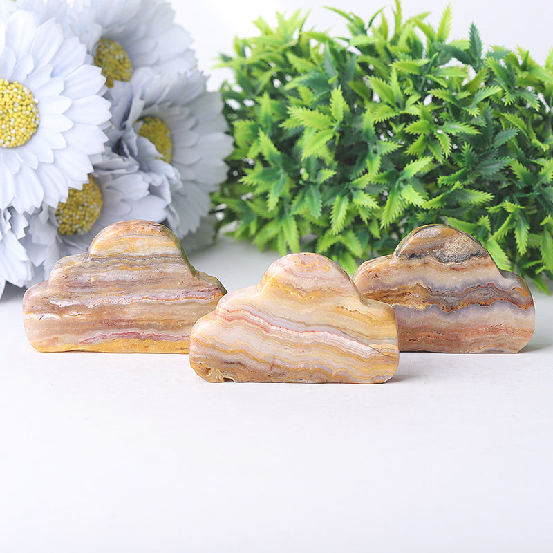 2.7" Crazy Agate Cloud Crystal Figurine Carving