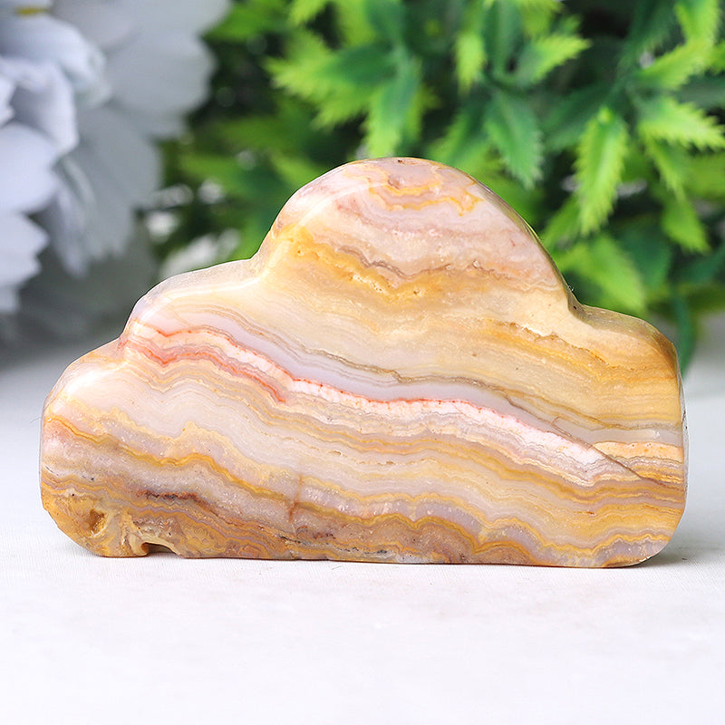 2.7" Crazy Agate Cloud Crystal Figurine Carving
