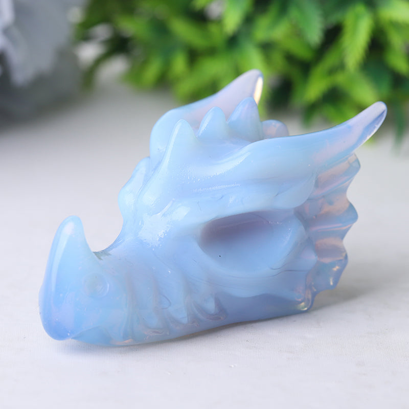 2.7 inch Blue Opalite Crystal Dragon Head Carving