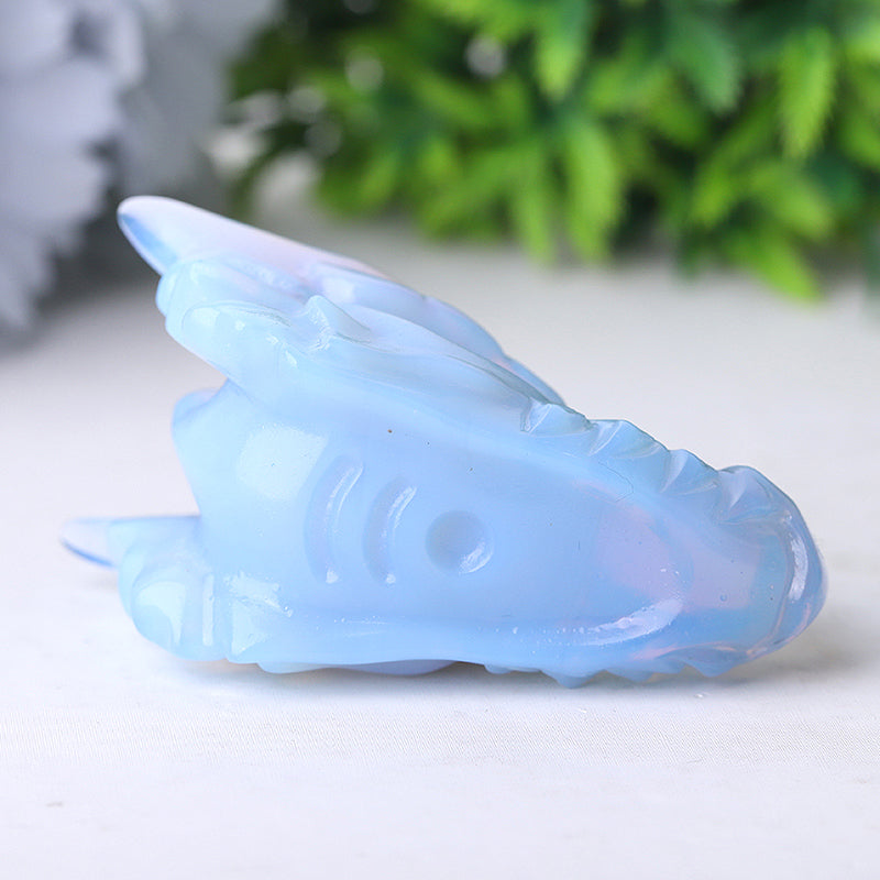 2.7 inch Blue Opalite Crystal Dragon Head Carving