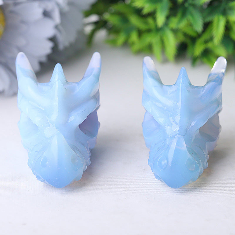 2.7 inch Blue Opalite Crystal Dragon Head Carving