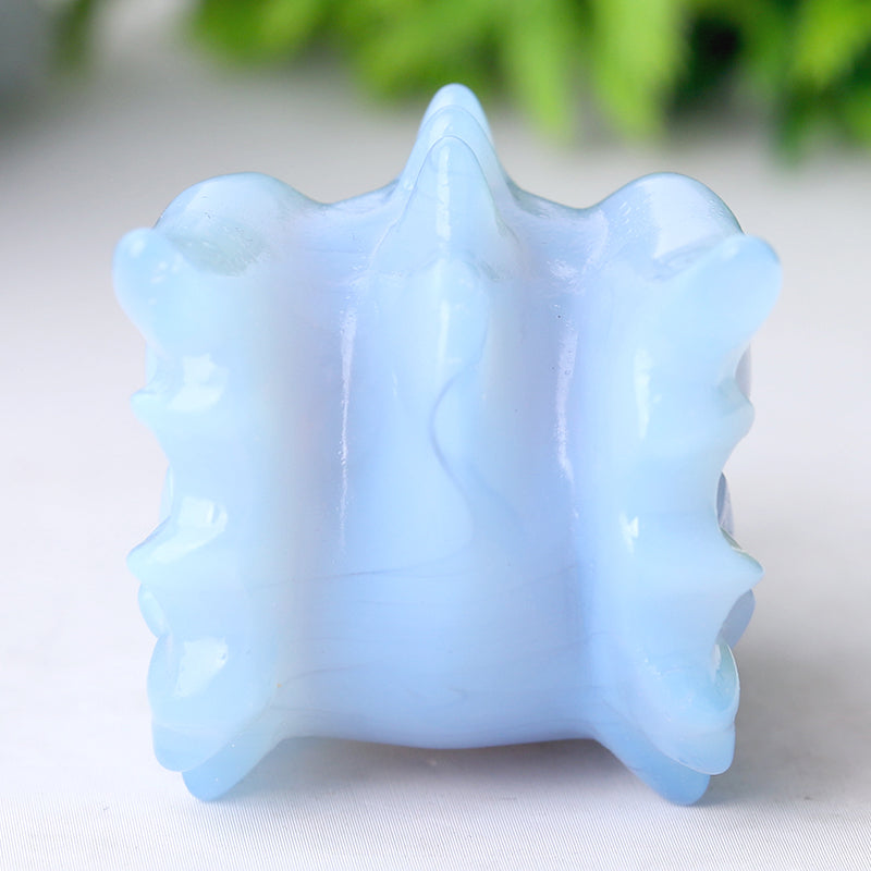 2.7 inch Blue Opalite Crystal Dragon Head Carving