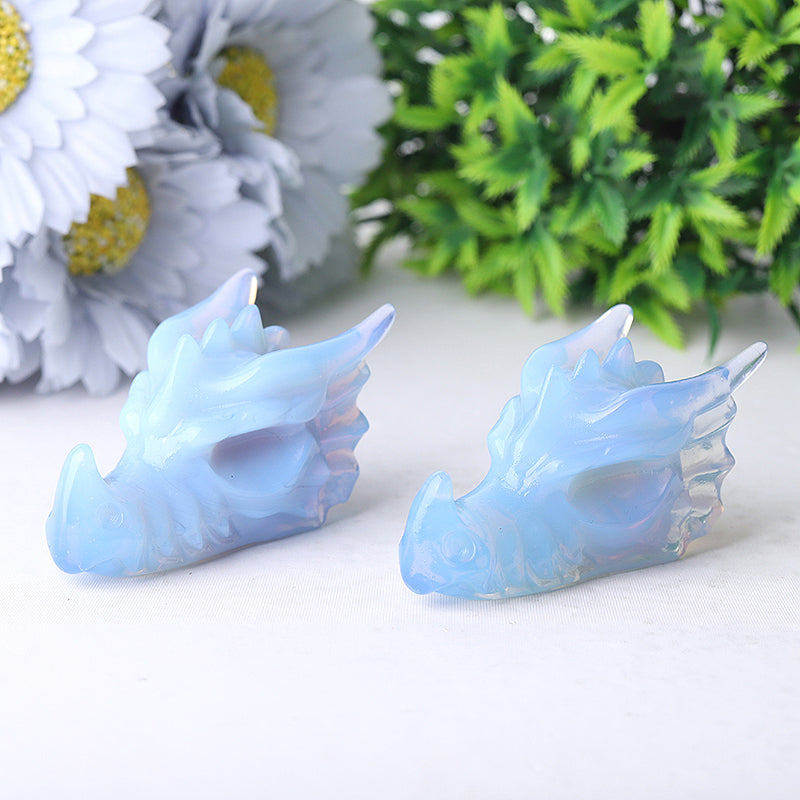 2.7 inch Blue Opalite Crystal Dragon Head Carving