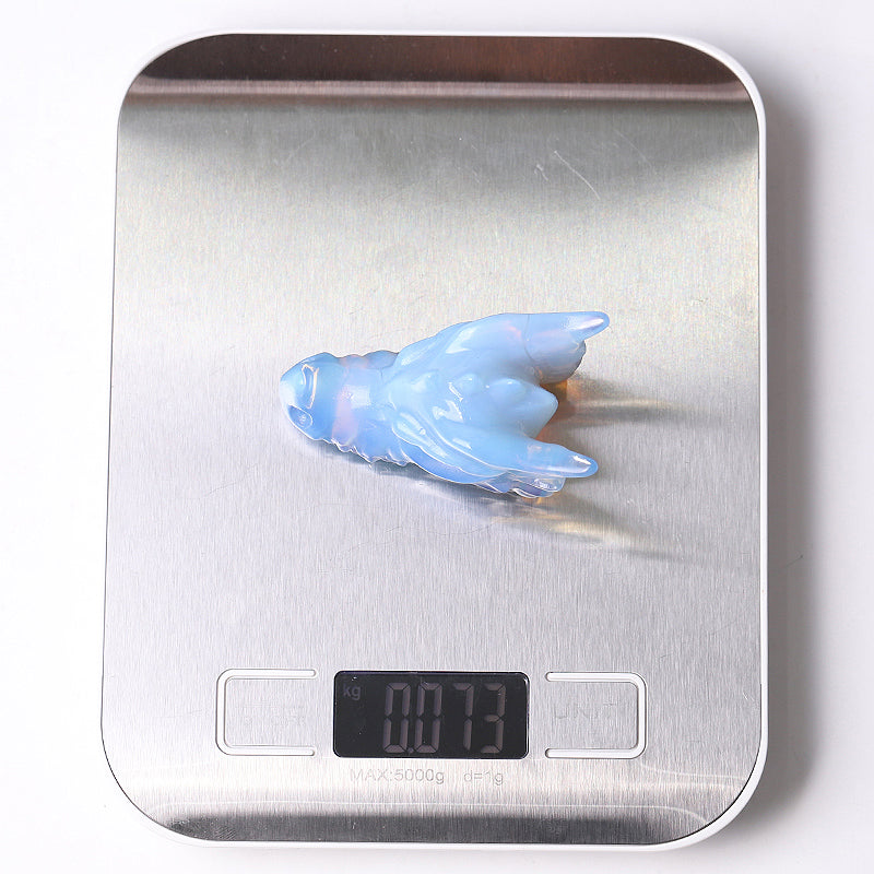 2.7 inch Blue Opalite Crystal Dragon Head Carving