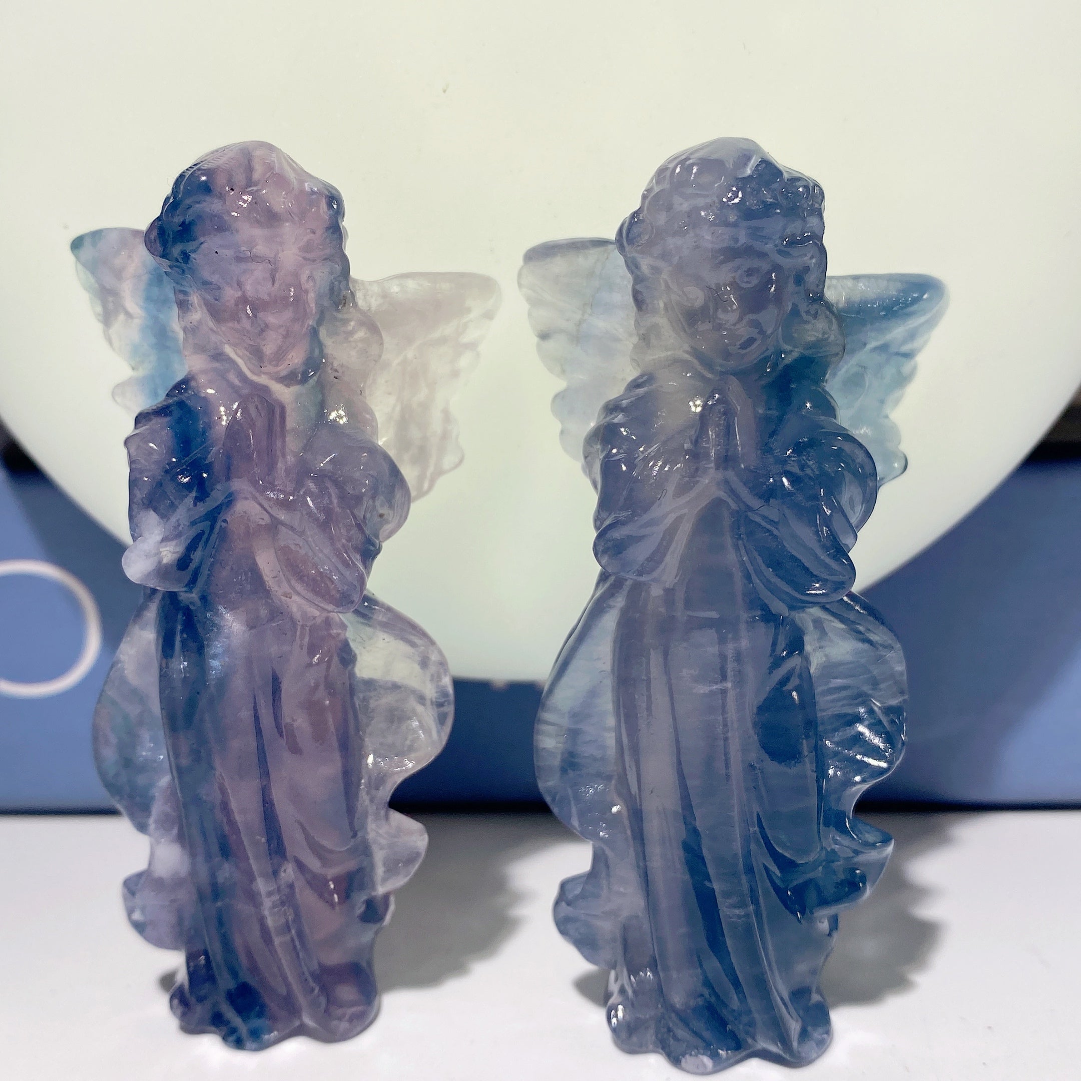 2.7 inch Fluorite Fairy Carving Crystal Figurine Healing